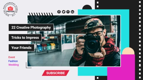 Colorful Photography YouTube Channel Thumbnail Post Template