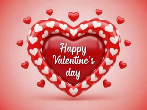Valentine's Day Heart Design Template for Greeting Cards