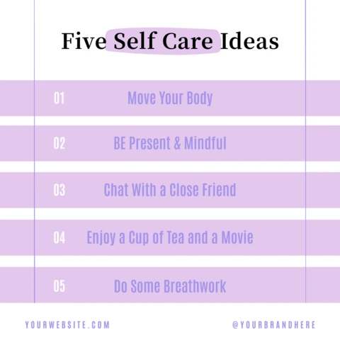 Self Care Ideas Instagram Post Design Template