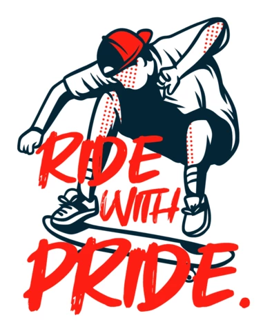 Modelo de design de pôster de skate "Ride with pride