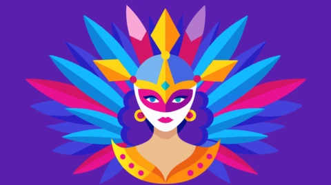 Modèle de conception de masque de carnaval vibrant pour les célébrations festives