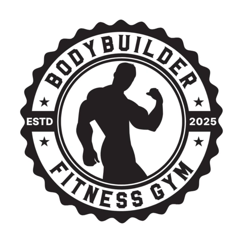 Bodybuilder Fitness Center Logo Design Template