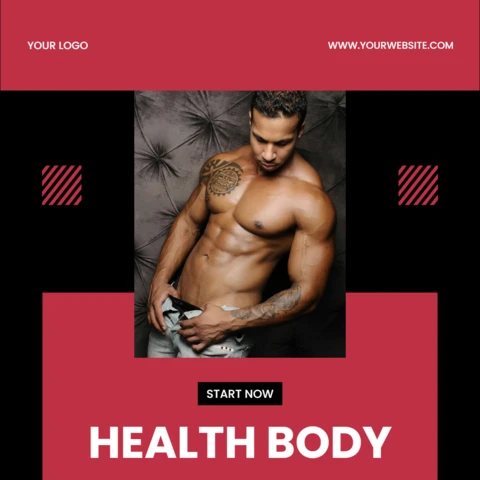 Plantilla de diseño de publicación de Instagram para gimnasio y salud corporal