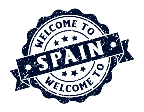 Modèle de logo pour le timbre "Welcome to spain" (Bienvenue en Espagne)