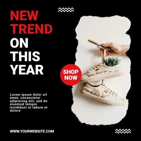 Trendy Black And Red Instagram Post Design Template