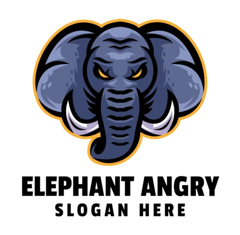 Angry Elephant Logo Design Template