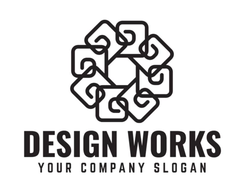 Modèle de logo abstrait en forme de cercle noir