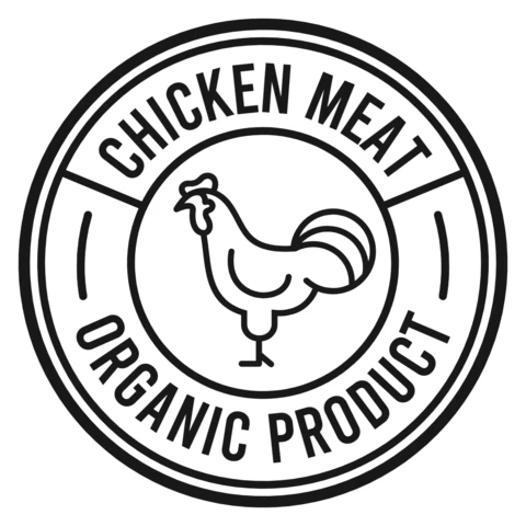 Organic Chicken Meat Logo Design Template