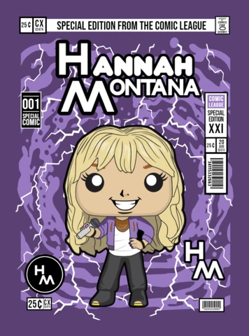 Hannah Montana Cartoon Character Magazine Cover Design Template
