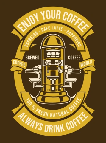 Goditi il tuo modello di design per maglietta da caffè