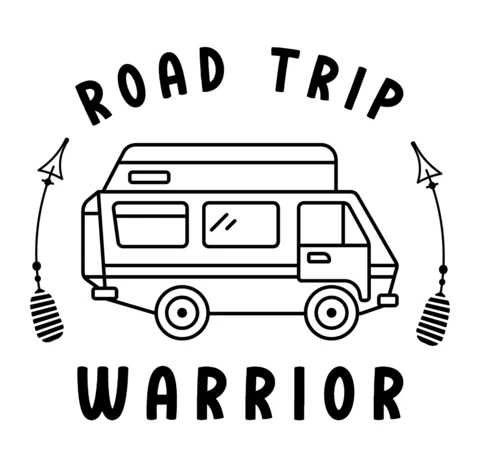 Road Trip Warrior Silhouette Logo Template Design