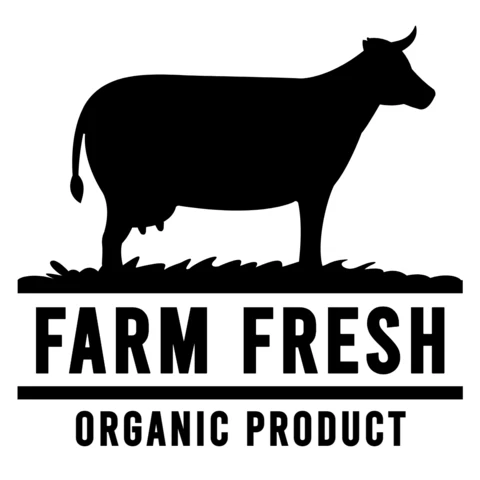 Modelo de design de logotipo de produto orgânico fresco da fazenda