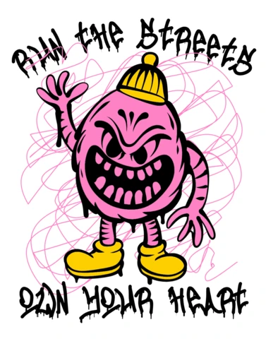 Plantilla de diseño de monstruo de arte callejero para impresión de camisetas