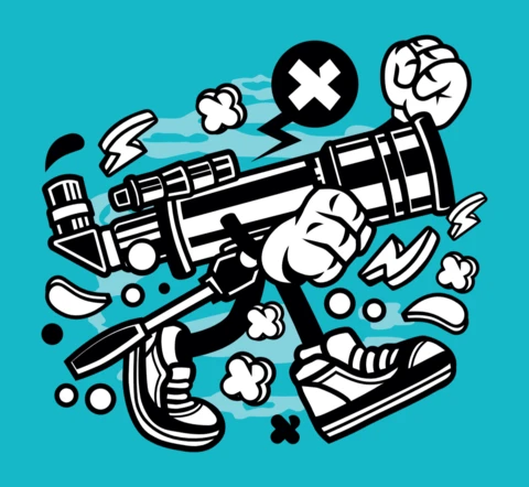 Monocular Cartoon Character T-shirt Design Template