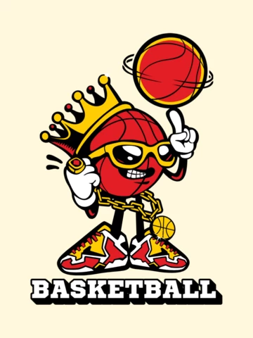 Basketball King Street Mascot Template T-shirt Design