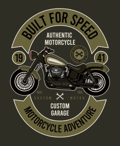 Built for Speed Motorcycle Adventure T-Shirt Design Template