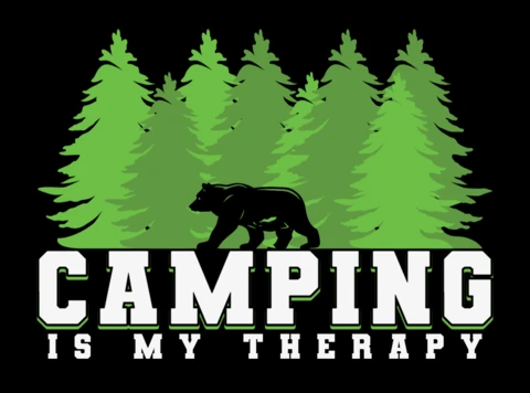 Camping Is My Therapy T-Shirt Design Template