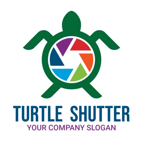 Turtle Camera Shutter Logo Design Template
