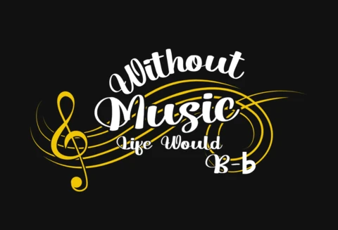 Without Music Life Would B Flat T-Shirt Template