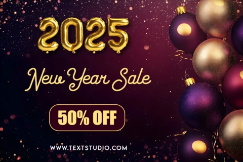 Golden New Year Sale Banner Design Template