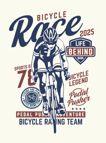 Bicycle Racing Team Vintage T-shirt Design Template