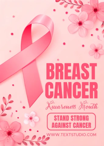 Breast Cancer Awareness Pink Ribbon Design Template for Flyers