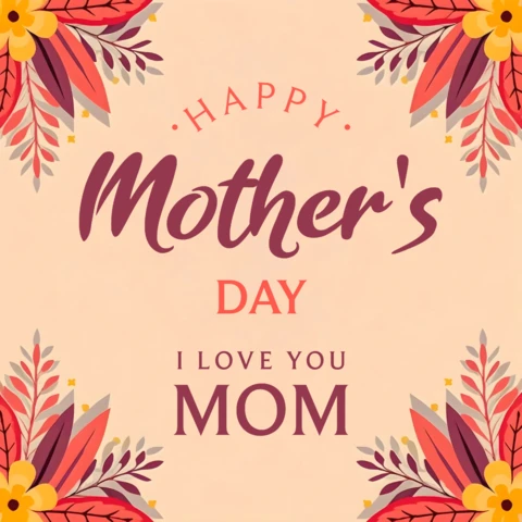 Floral Mother's Day Greeting Card Design Template