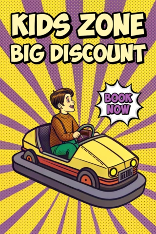 Pop Art Kids Zone Discount Design Template for Promotional Flyer