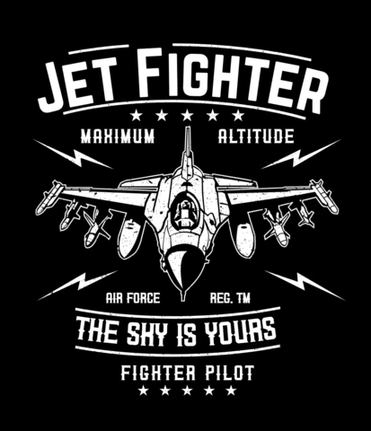 Plantilla de diseño de camiseta vintage de piloto de avión de combate