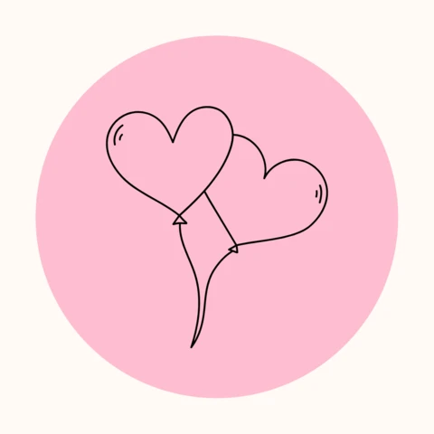 Zwei Herzen Luftballons Instagram Story Highlight Cover Design Vorlage