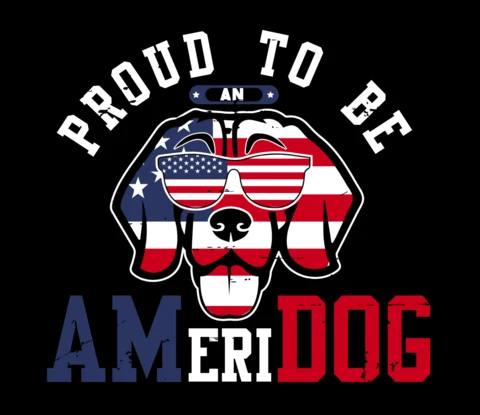 Plantilla de diseño de camiseta de perro americano