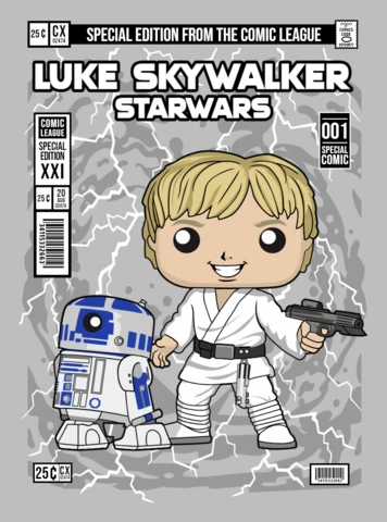 Luke skywalker, personnage de bande dessinée, modèle de couverture de magazine