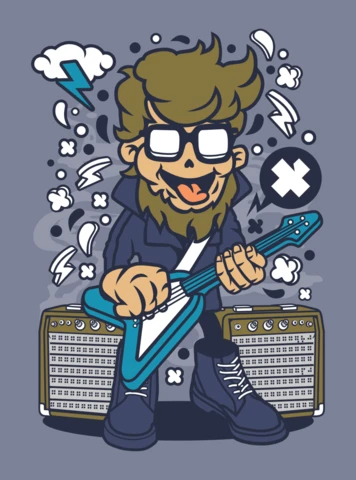 Hipster Rock Star Cartoon Character Design Template