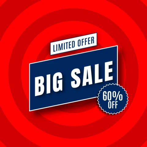Big Sale Design rote Vorlage für begrenzte Angebote