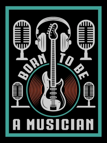 Vintage Musician Design Template: Born to Be a Musician