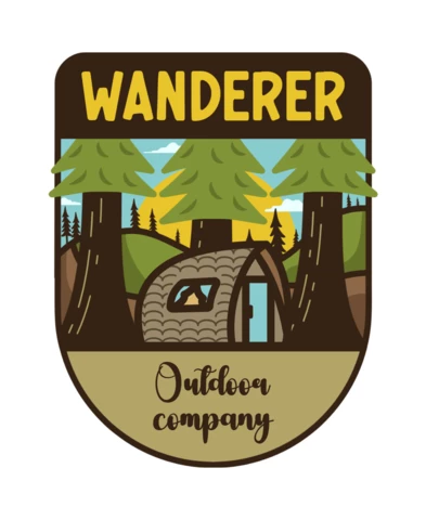 Wanderer Outdoor Company Badge Template Design