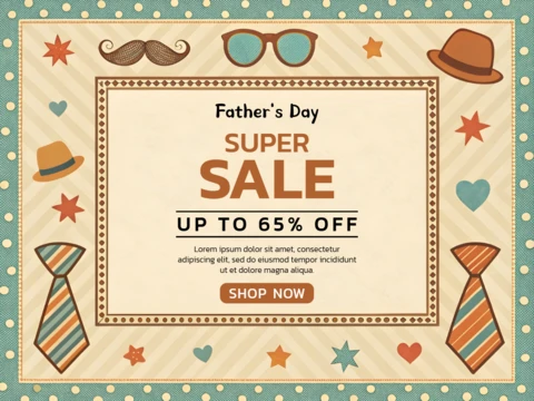 Modèle de vente vintage pour la fête des pères - graphique promotionnel modifiable