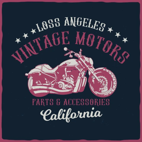 Vintage motoren teile und zubehör t-shirt design vorlage