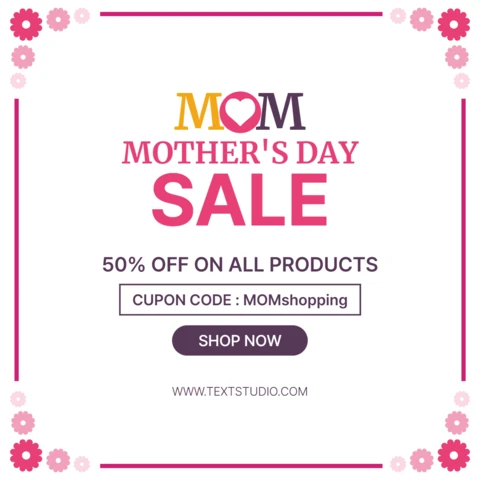 Mother's Day Sale Template Design with Floral Elements