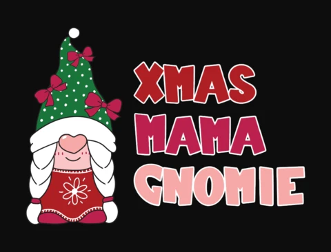 Xmas Mama Gnomie T-Shirt Design Template