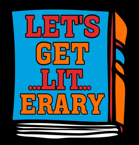 Lassen Sie uns literarische lustige T-Shirt-Design-Vorlage