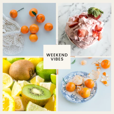 Fresh and Vibrant Weekend Vibes Instagram Post Design Template