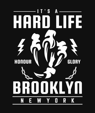 Hard Life Claw Brooklyn T-Shirt Design Template
