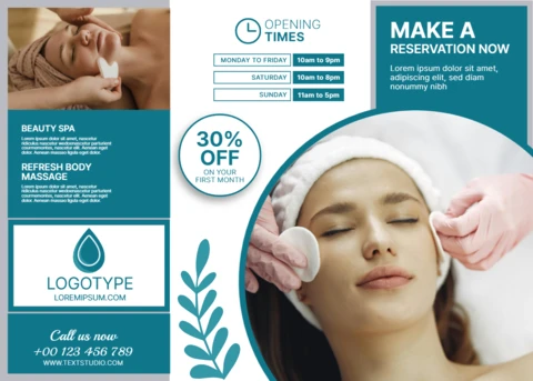 Modern Spa Promotional Template with Relaxing Aesthetic for Brochure Design