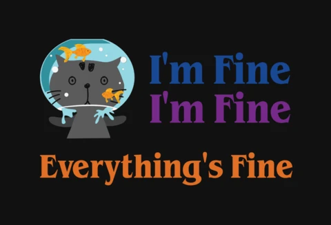 Kitten In Aquarium Quote T-Shirt Design Template