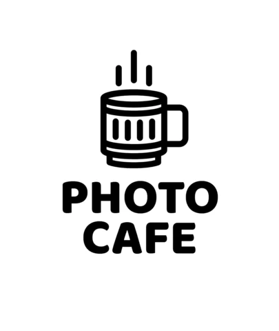 Plantilla de diseño de logotipo de cafetería fotográfica
