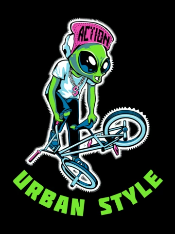 Urban Style With Alien T-shirt Design Template