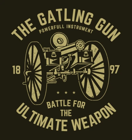 The Gatling Gun T-Shirt Design Template
