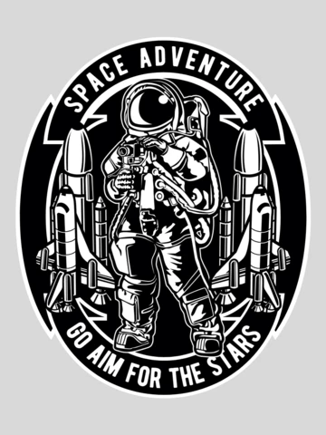 Space Adventure Astronaut T-Shirt Design Template