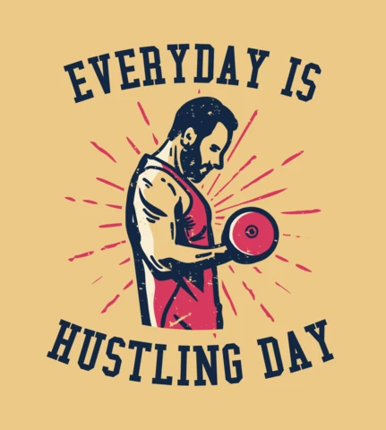 Body Builder Man Weight Lifting Vintage T-shirt Design Template